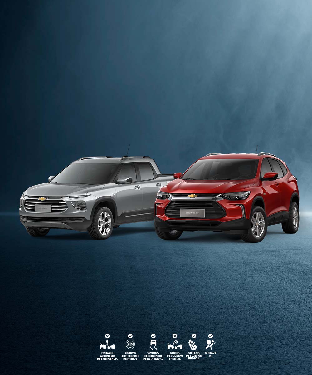 Chevrolet Montana y Chevrolet Tracker en exhibición 